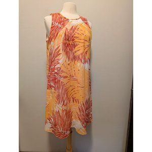 Calvin Klein Palm Print Sleeveless Summer/Spring Bright Dress size 14